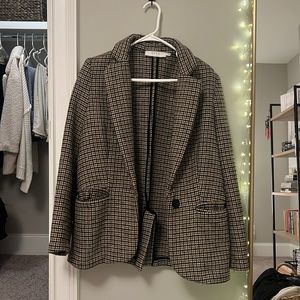 Plaid oversized blazer